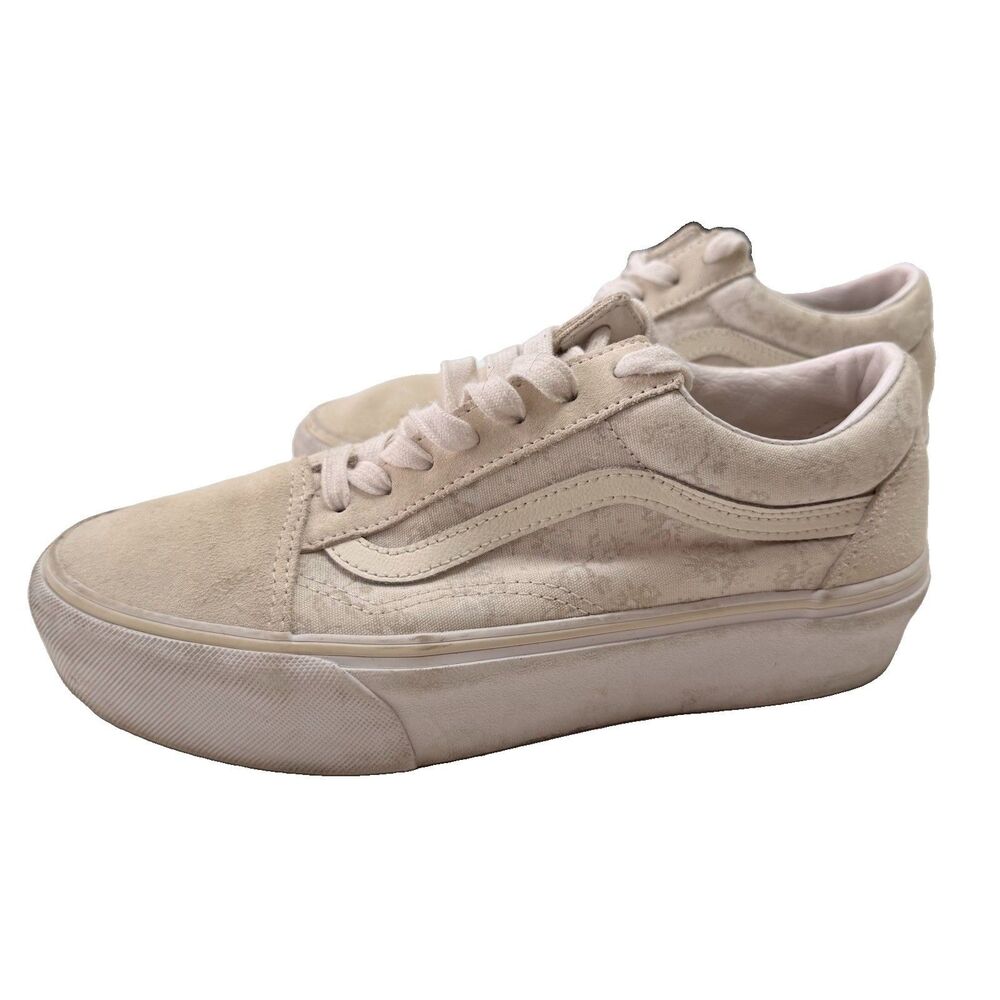 Vans Old Skool OG Vault Beige Tan Low Top Suede Shoes Sneakers Lace up Size 7.5